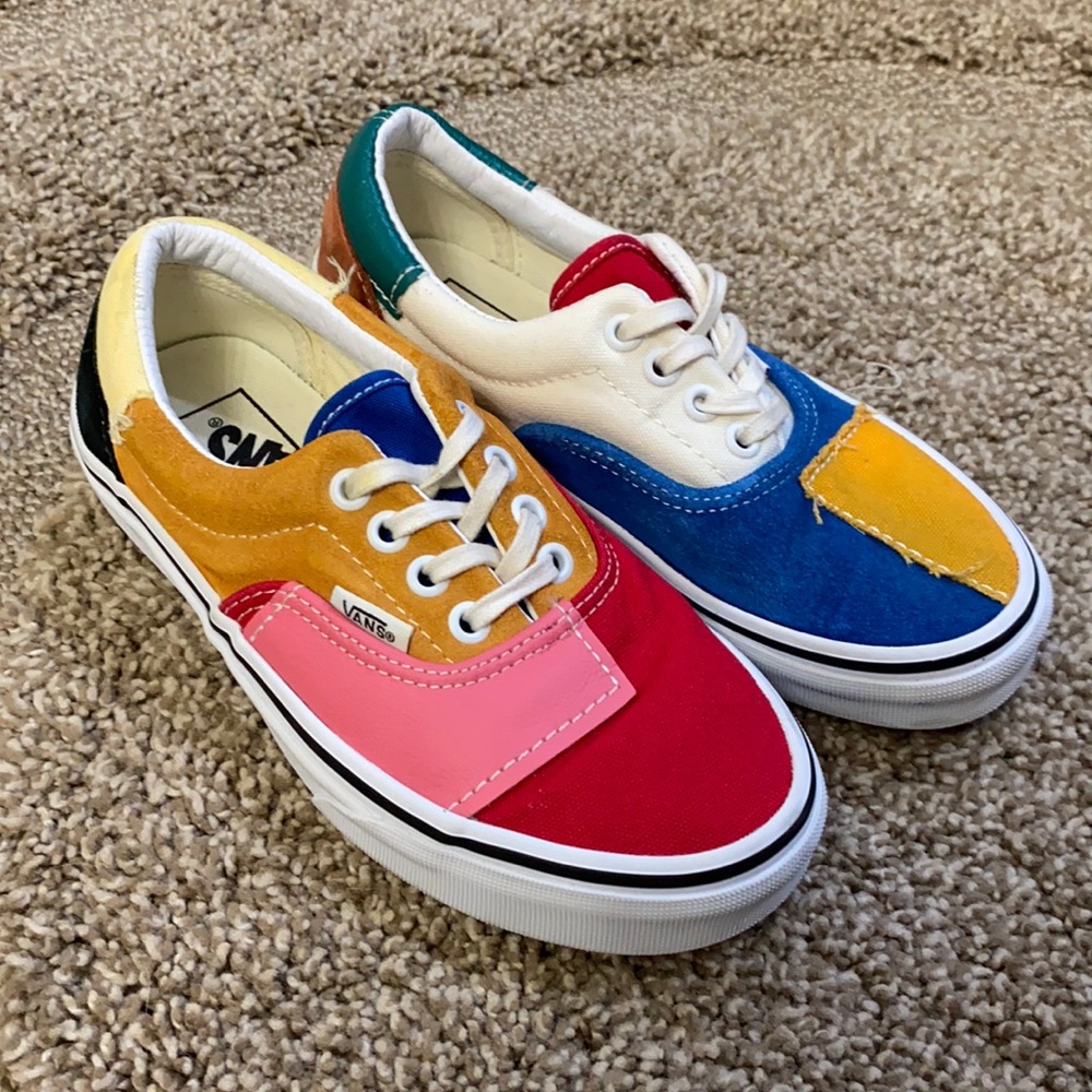Patchwork multi color vans